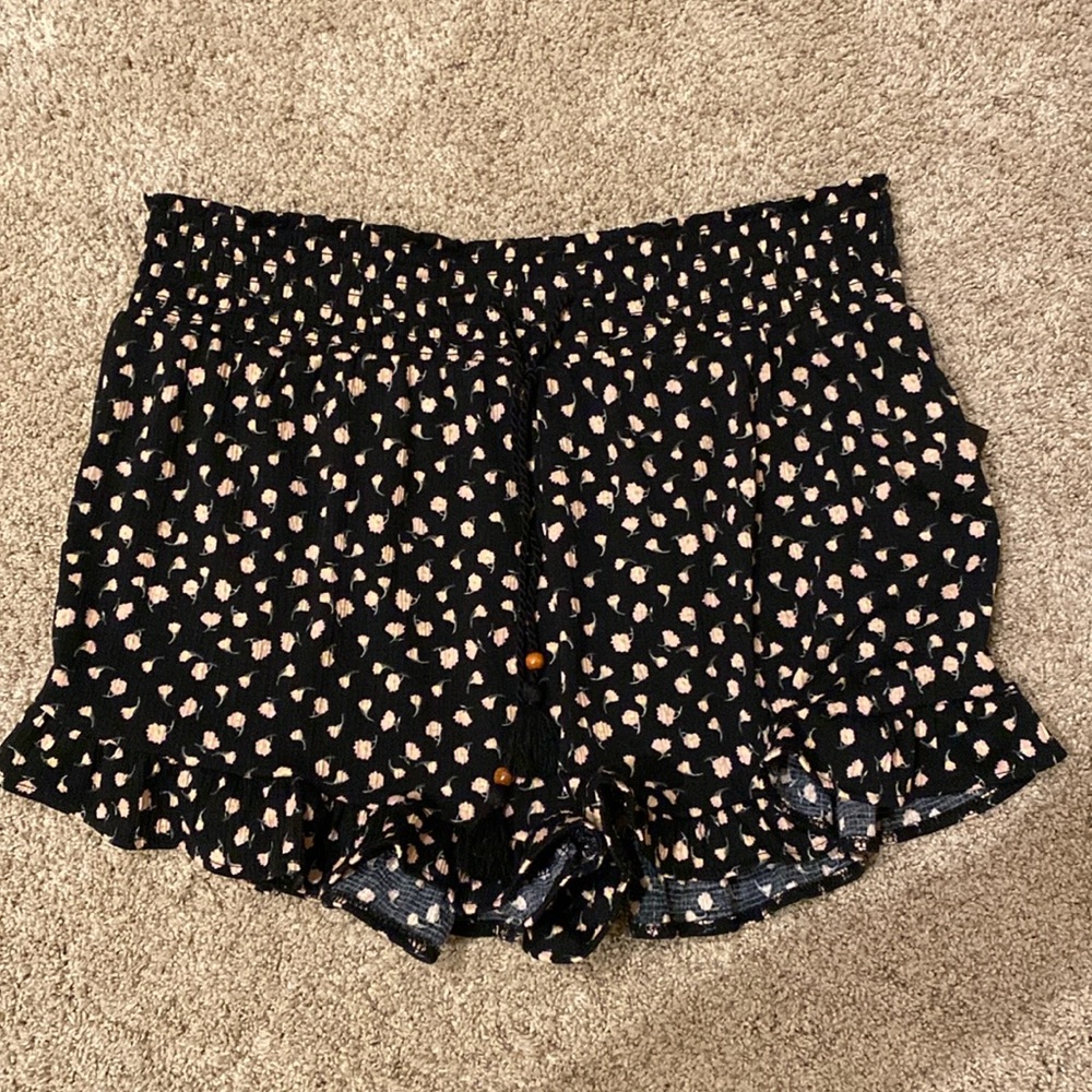 Cotton Flower Print Shorts